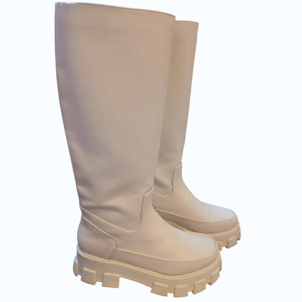 CIRCUS by Sam Edelman Ivory Knee-High Platform Boots - Picture 5 of 16